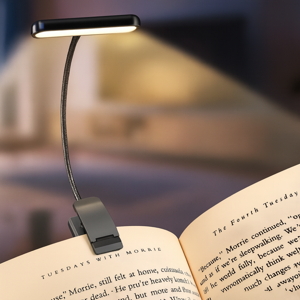USB rechargeable clip-on reading lamp with soft light and memory function