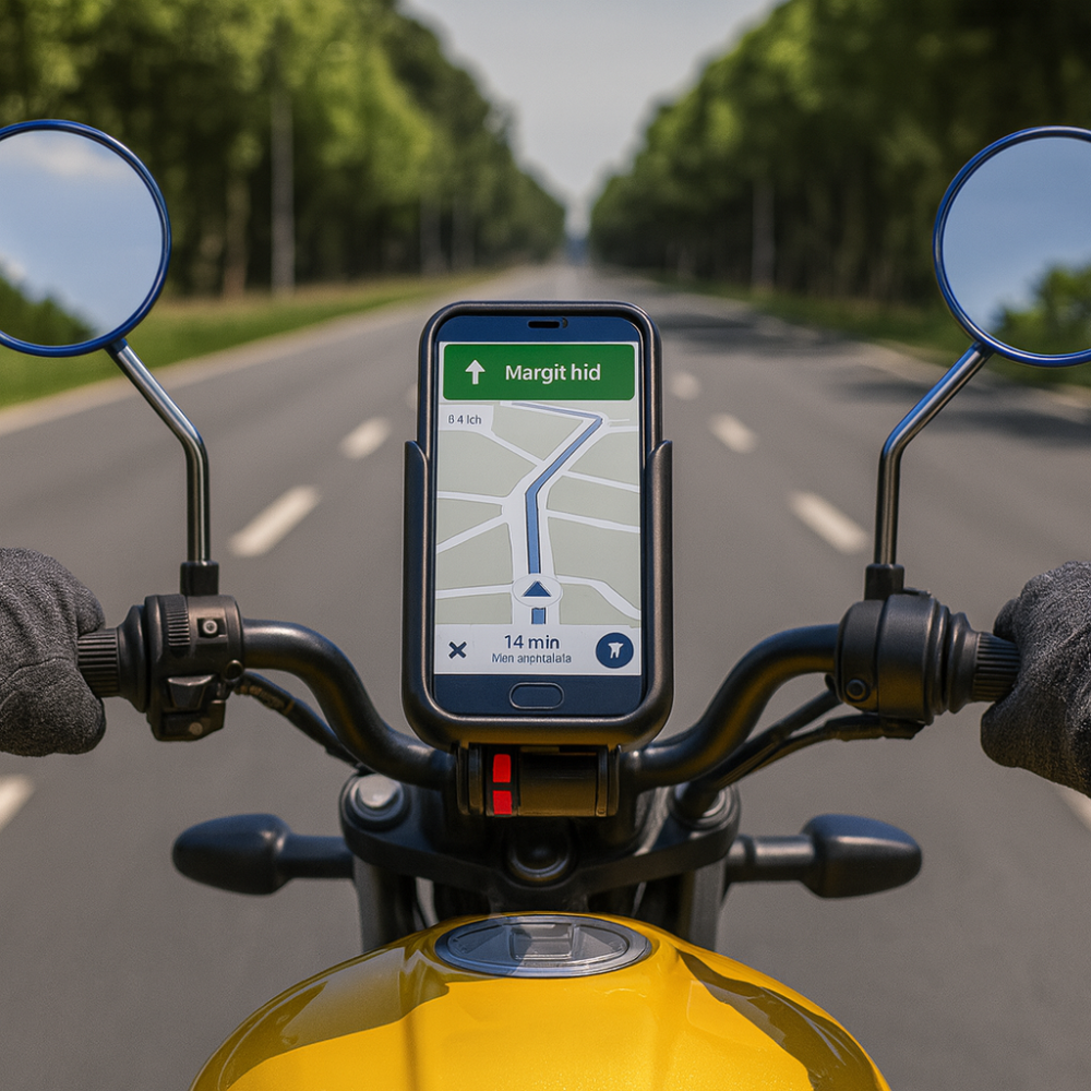 360° aluminium motorcycle phone mount – Anti-shake GPS mount