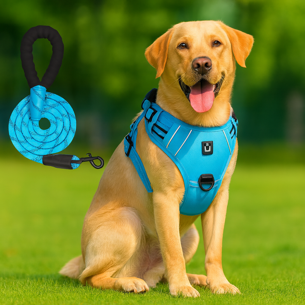 Adjustable anti-escape dog harness + 1.5 m reflective lead