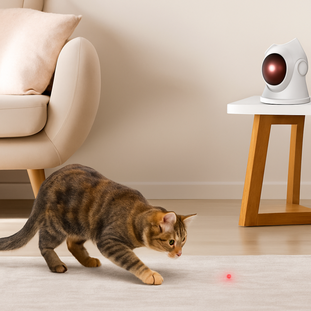 Interactive automatic laser toy for indoor cats
