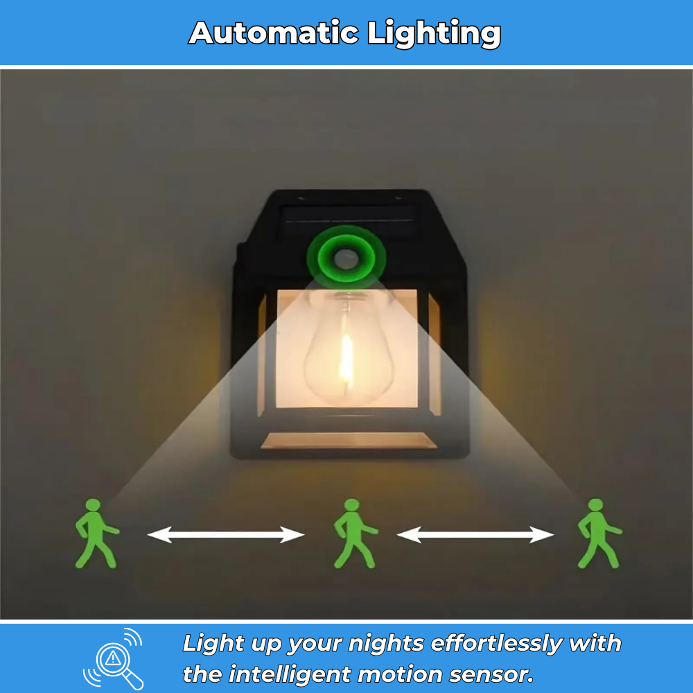 Solar-powered detection wall light
