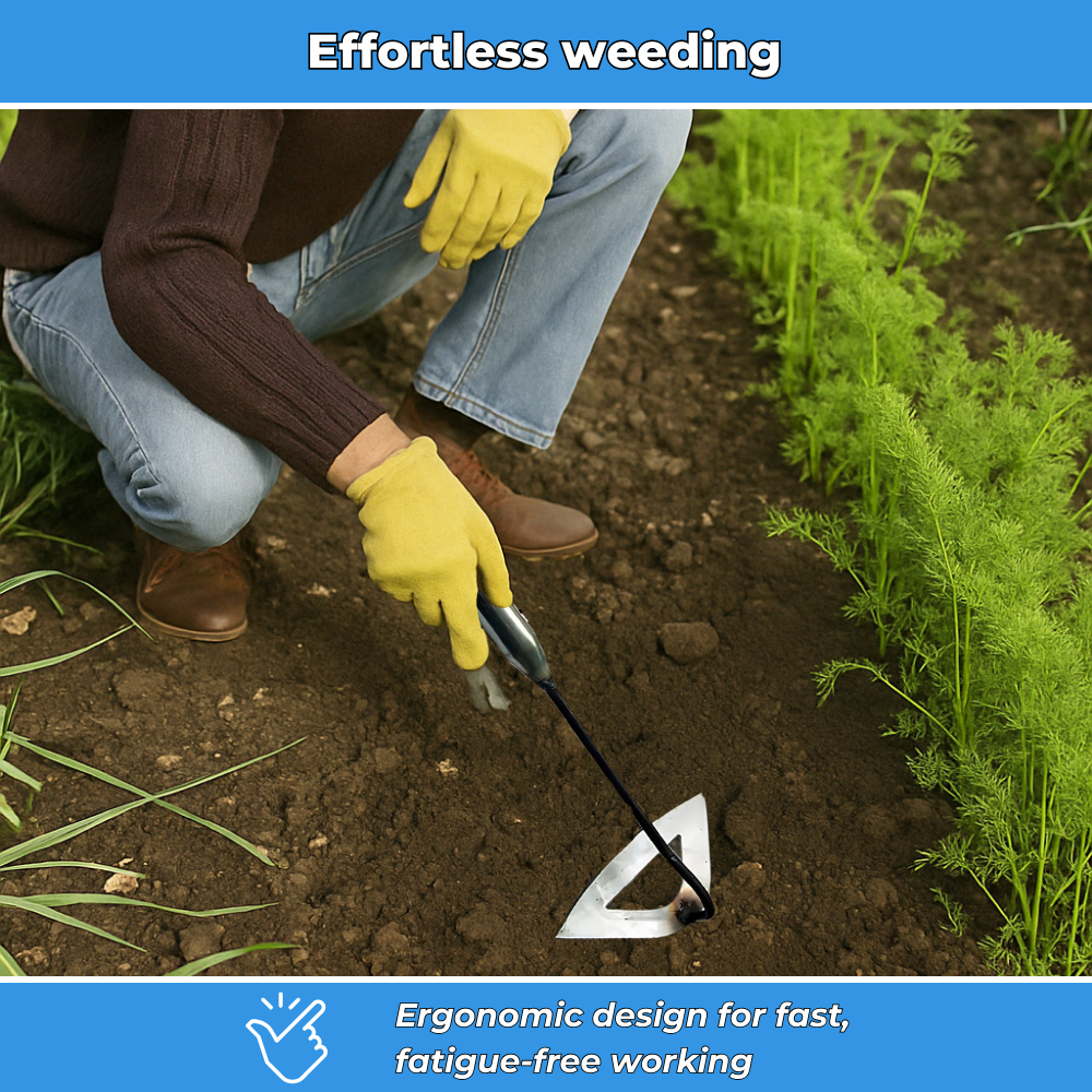 Robust steel weeding hoe