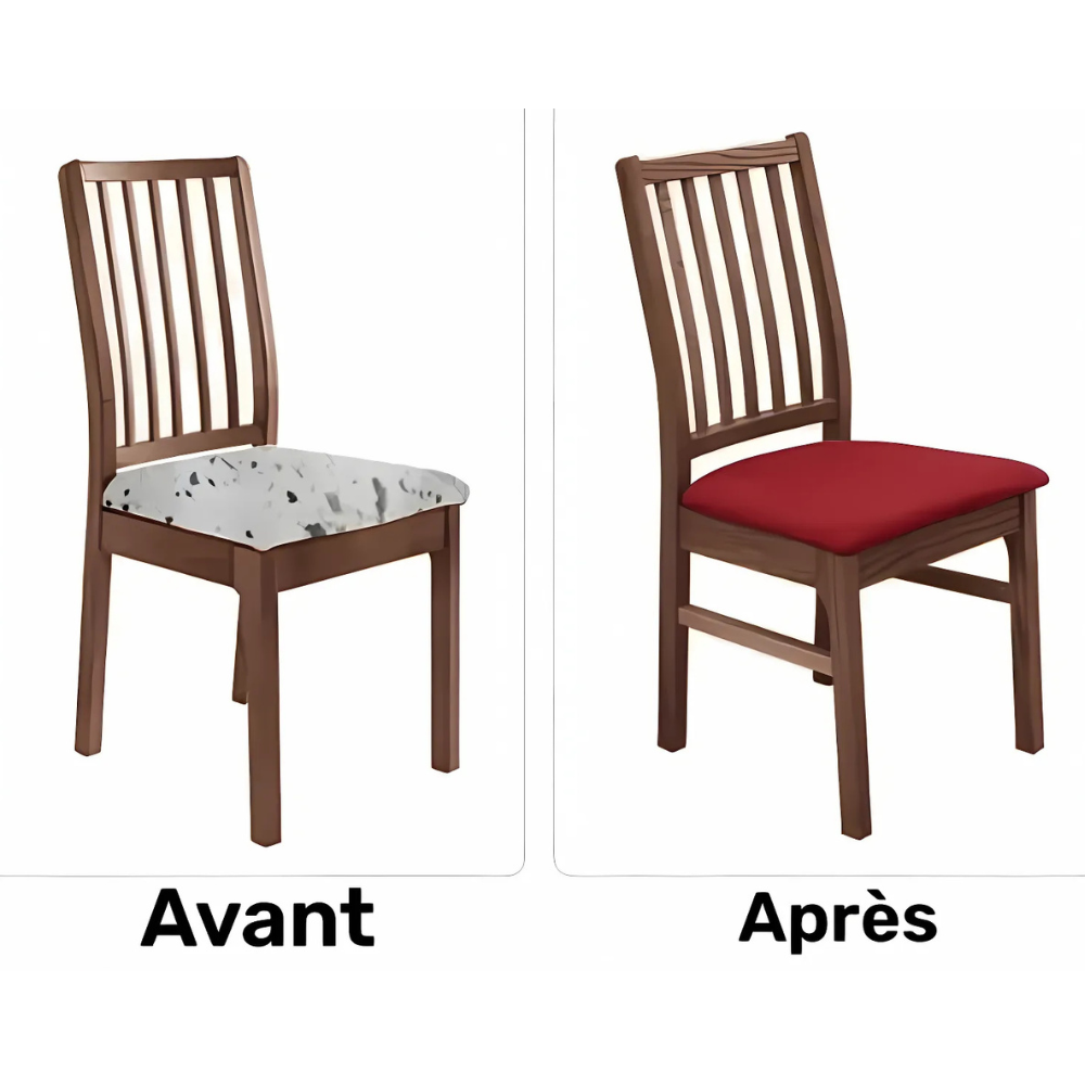 Plain stretch velvet chair covers, washable (set of 4)