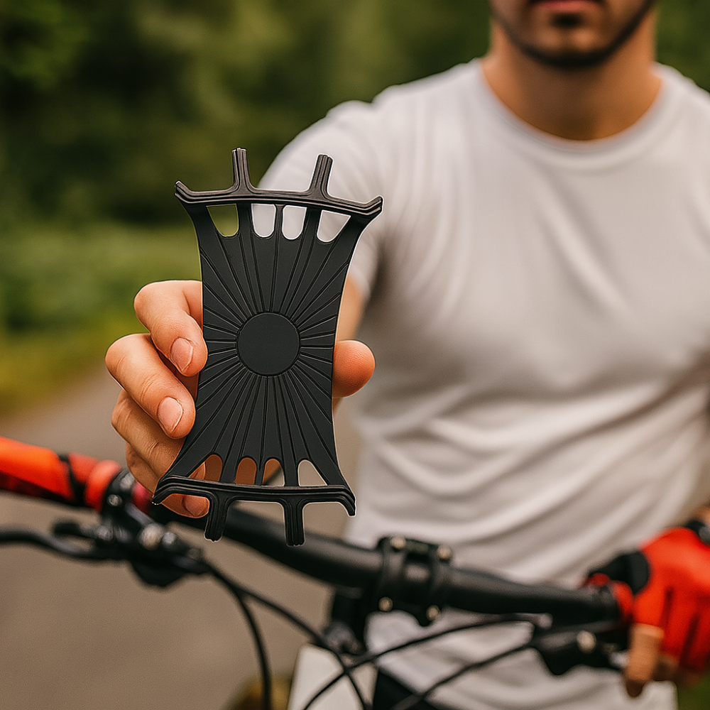 360° silicone bicycle phone holder – Universal rotating smartphone holder for bicycle handlebars