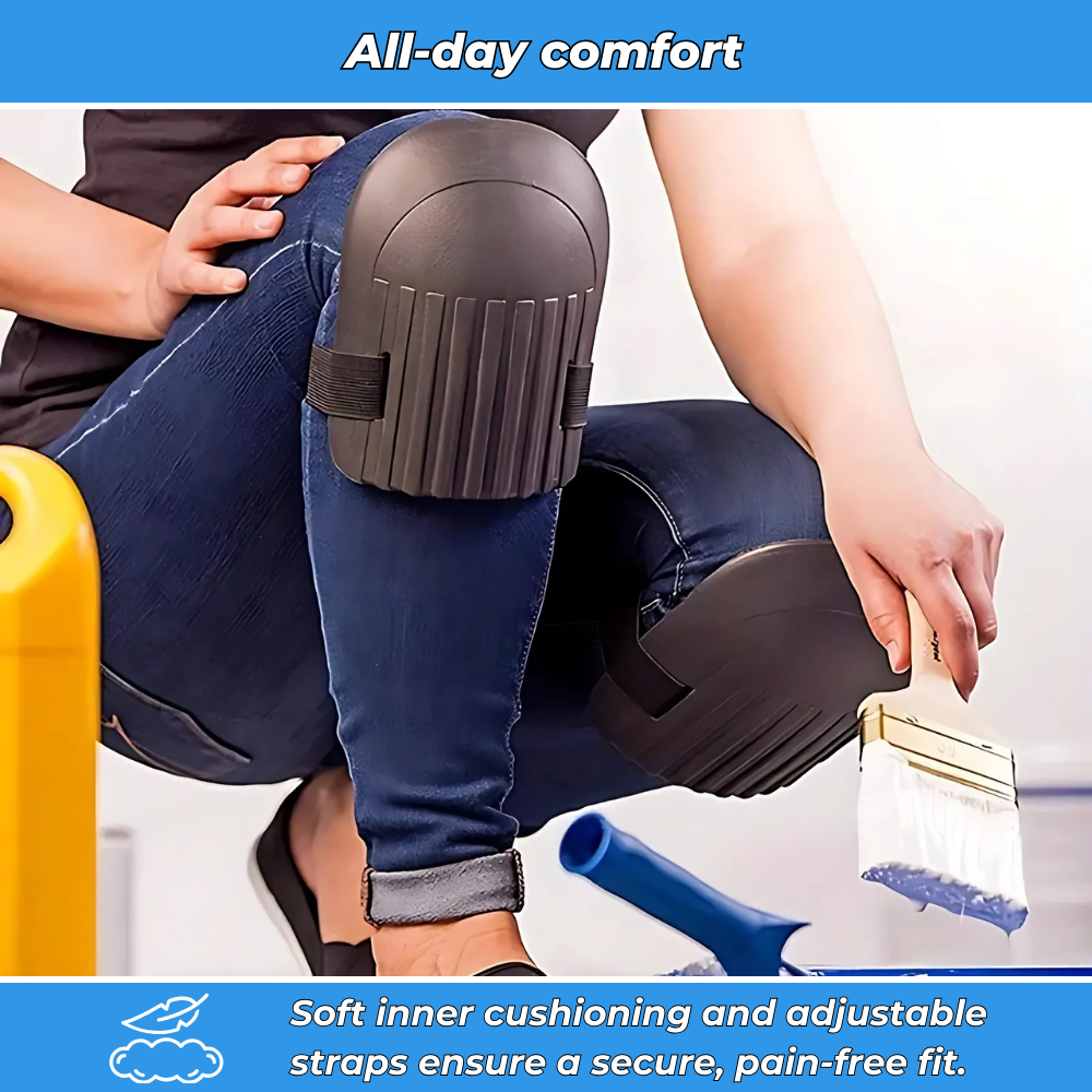 Knee protectors with reinforced padding and adjustable fit