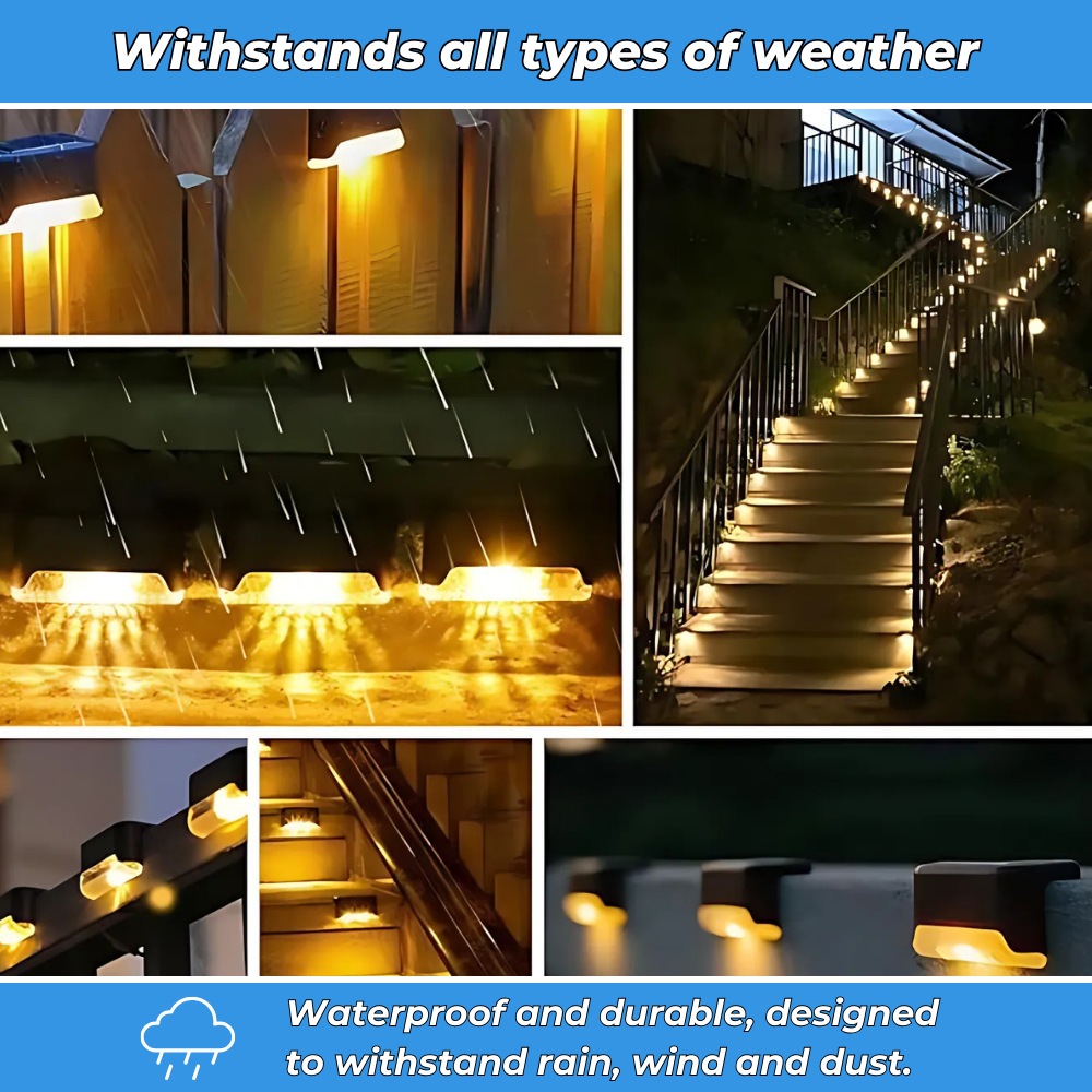 Solar LED Lamps – Automatic and Waterproof Outdoor Lighting (8PCS)