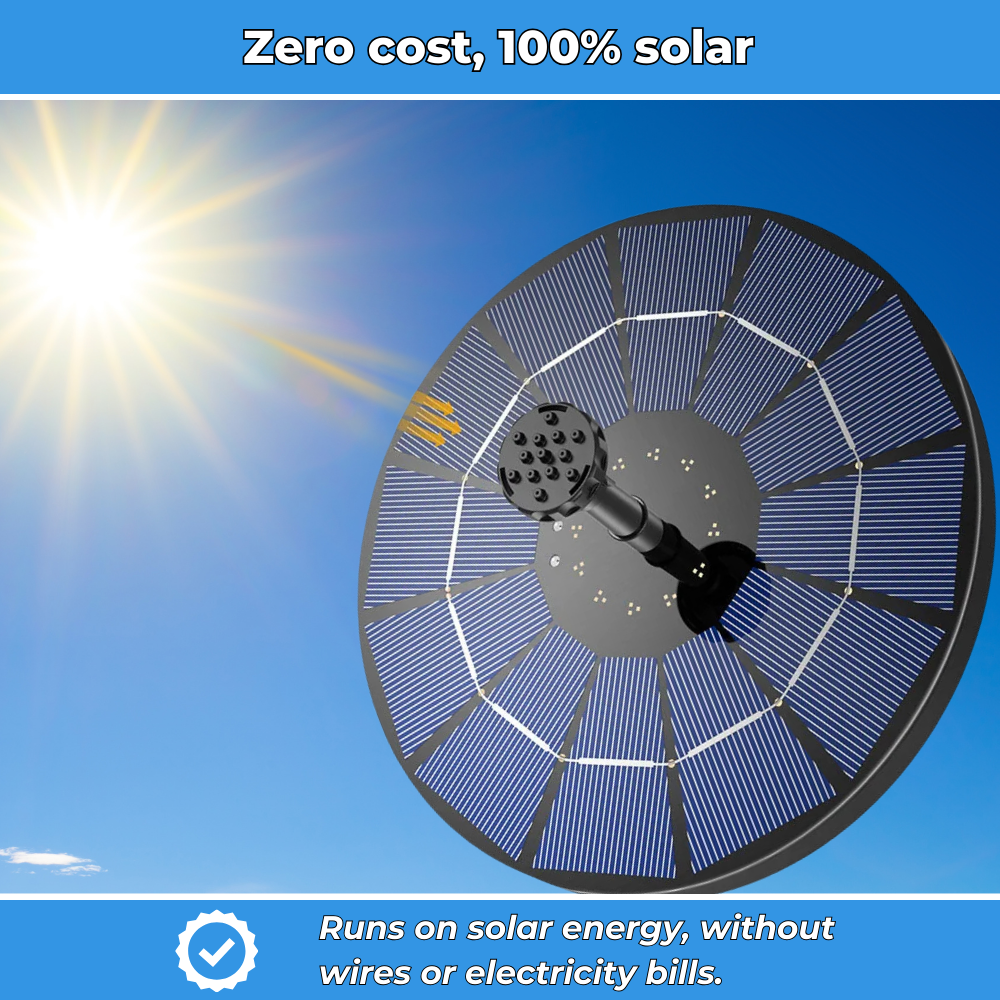 Self-contained solar fountain - Beautify and energize your garden in an instant