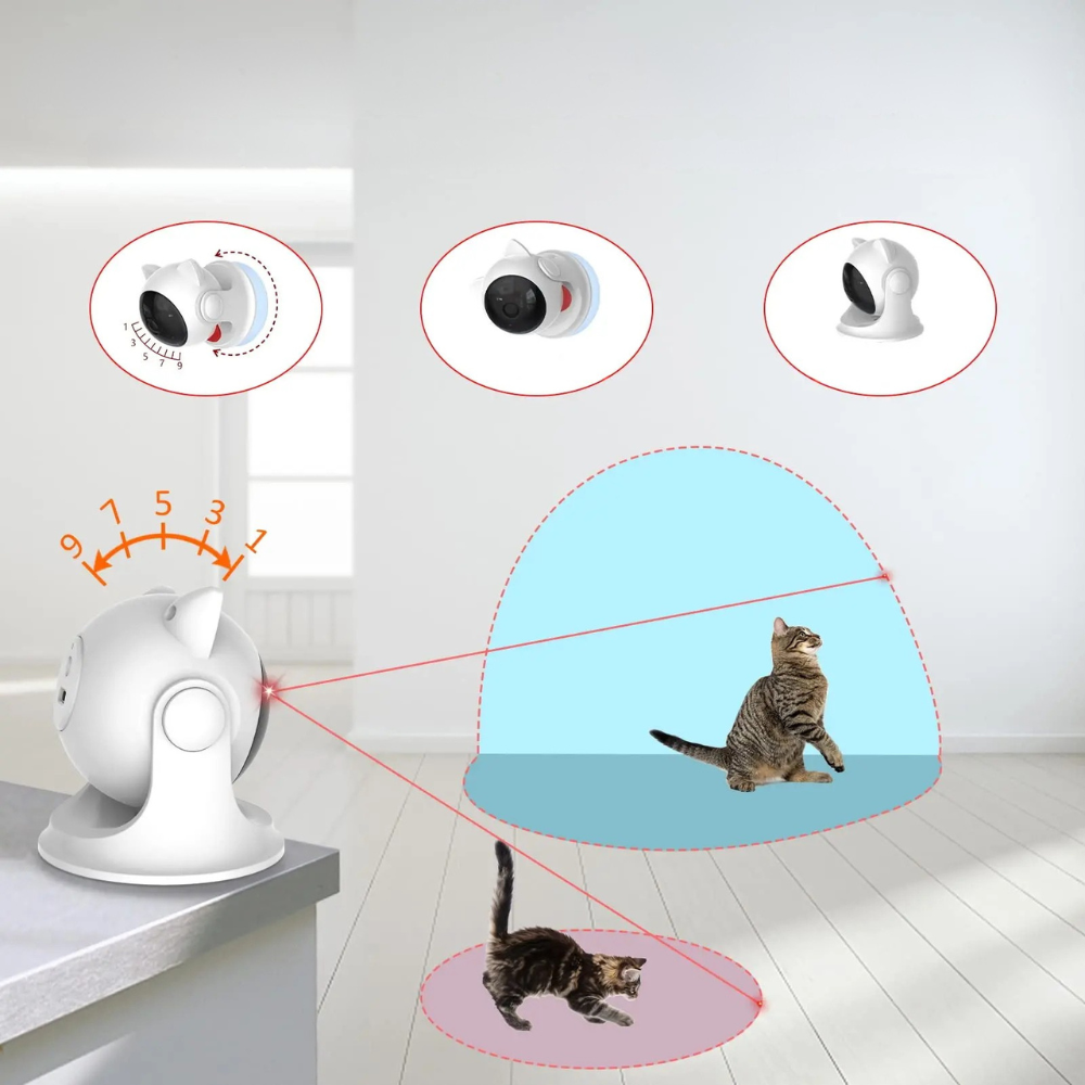 Interactive automatic laser toy for indoor cats