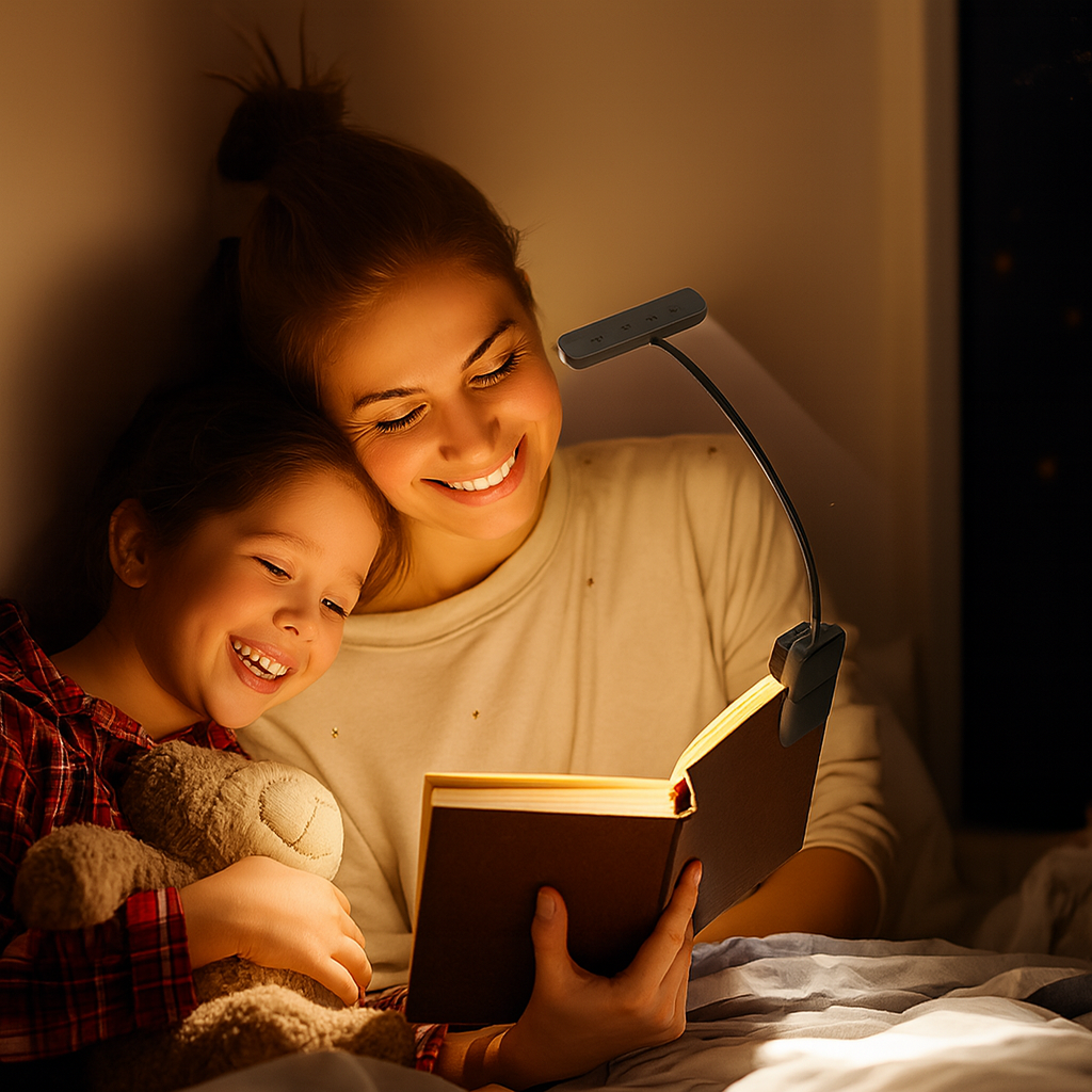 USB rechargeable clip-on reading lamp with soft light and memory function