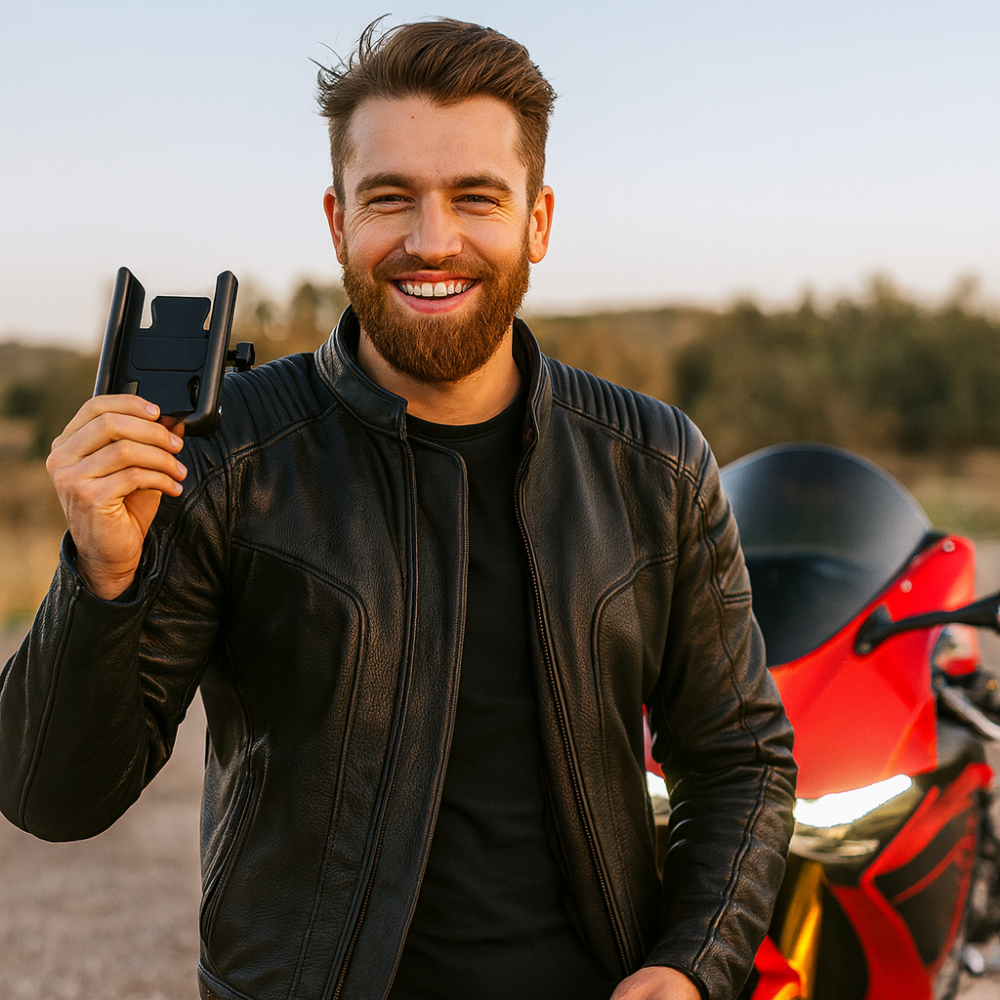360° aluminium motorcycle phone mount – Anti-shake GPS mount