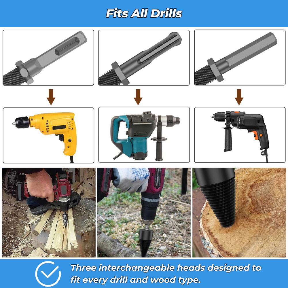Log Splitter Drill Bit | Universal Wood Splitter Cone for Drill