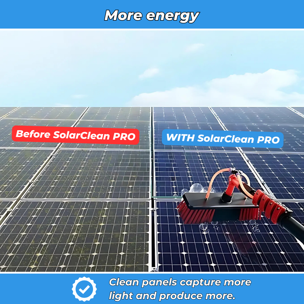 SolarClean Pro - High-performance telescopic brush for solar panels