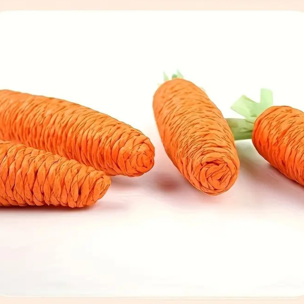 Set of 2 interactive carrot cat toys with built-in bell