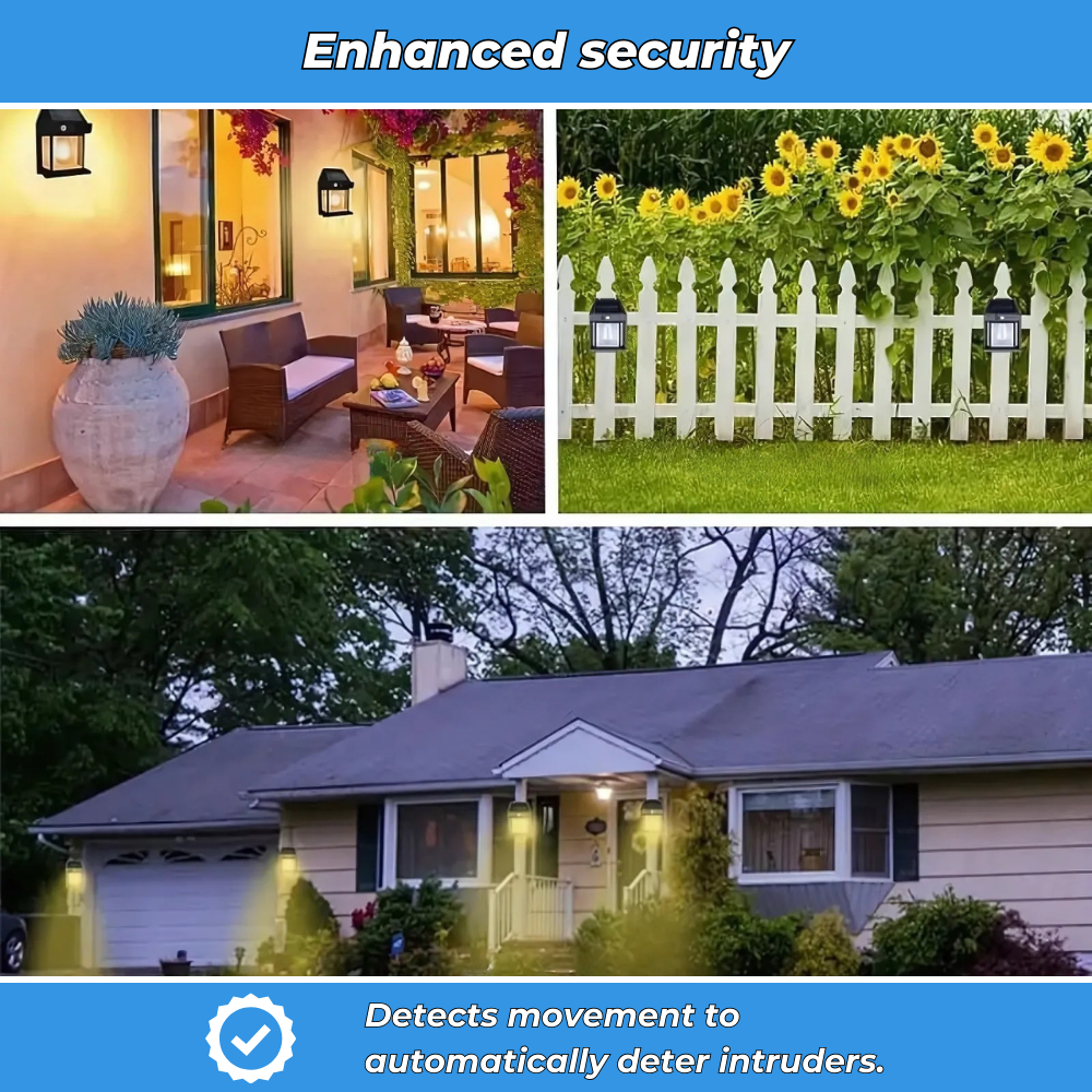 Solar-powered detection wall light