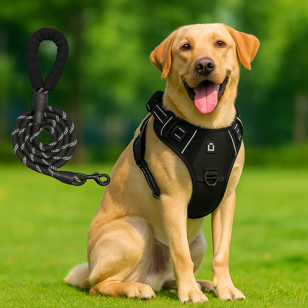 Adjustable anti-escape dog harness + 1.5 m reflective lead
