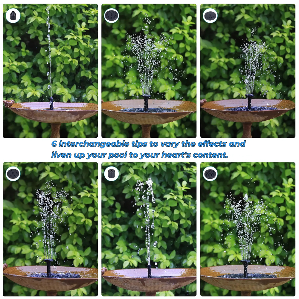 Self-contained solar fountain - Beautify and energize your garden in an instant