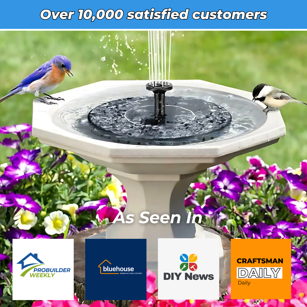 Self-contained solar fountain - Beautify and energize your garden in an instant