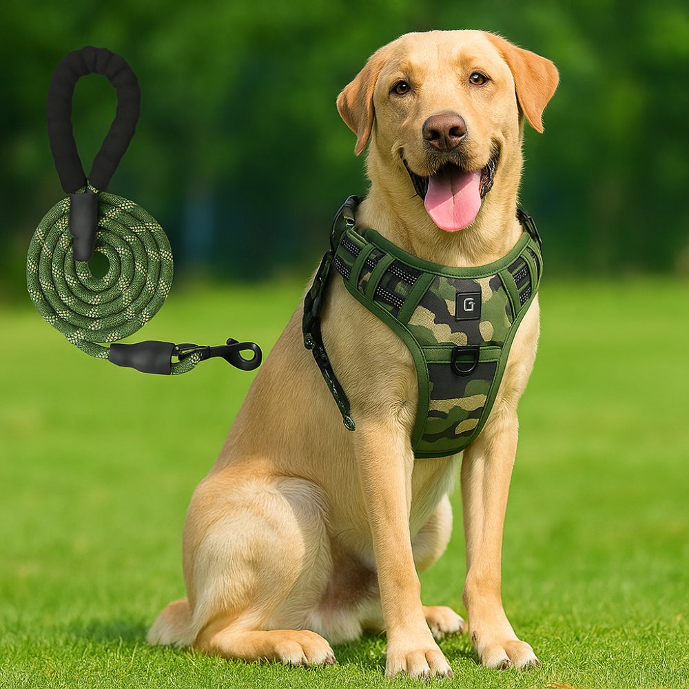 Adjustable anti-escape dog harness + 1.5 m reflective lead