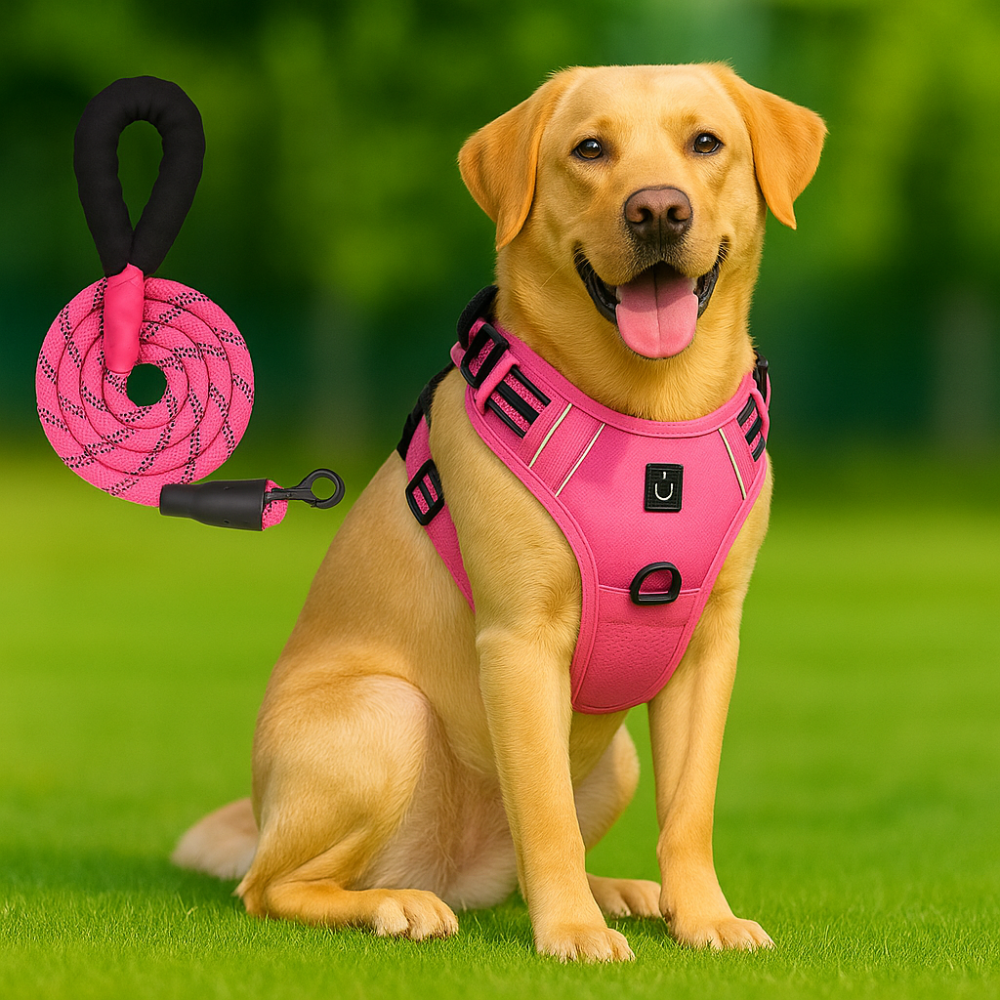 Adjustable anti-escape dog harness + 1.5 m reflective lead