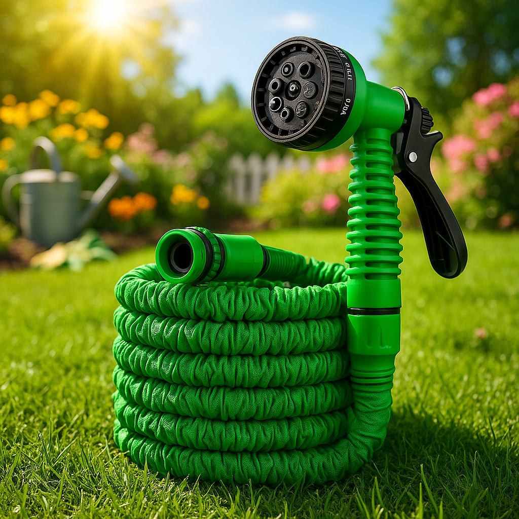 FlexiFlow - Expandable garden hose – 8 high-pressure spray modes