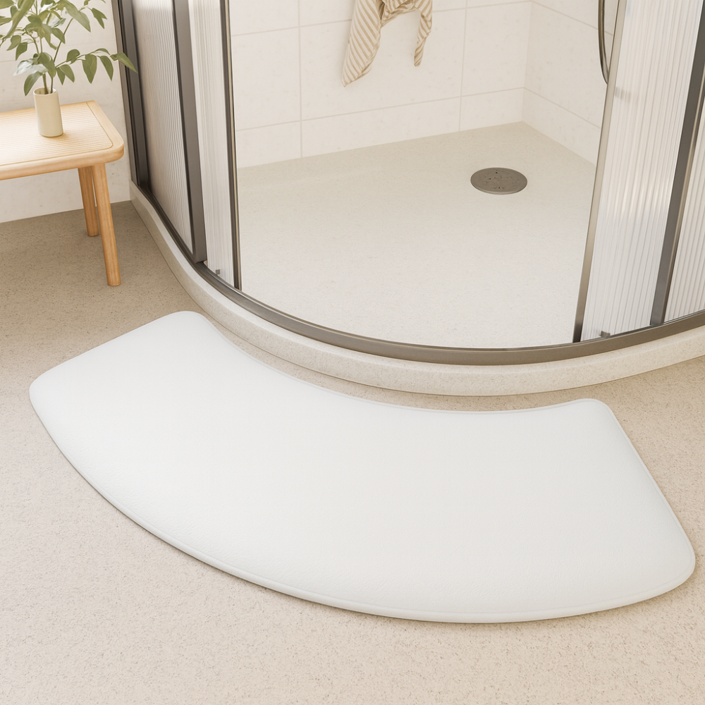 Half-moon non-slip bath mat