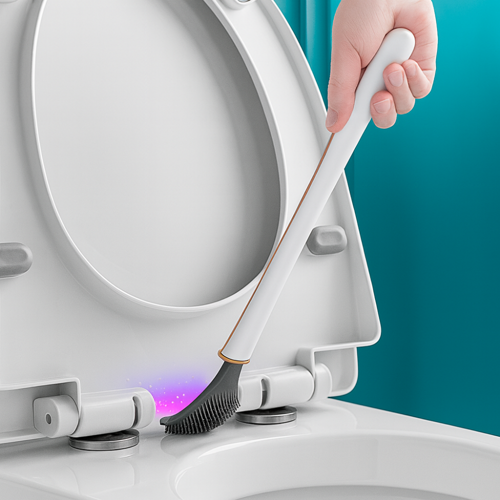 FlexiClean – Wall-mounted silicone toilet brush with built-in dispenser