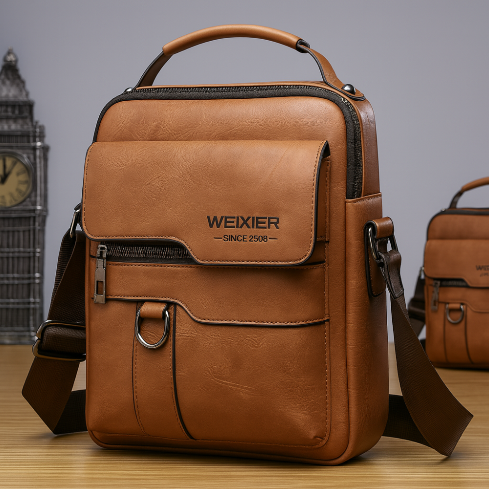 Vintage Leather Crossbody Bag for Men