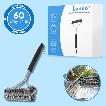 Stainless steel barbecue brush with long handle