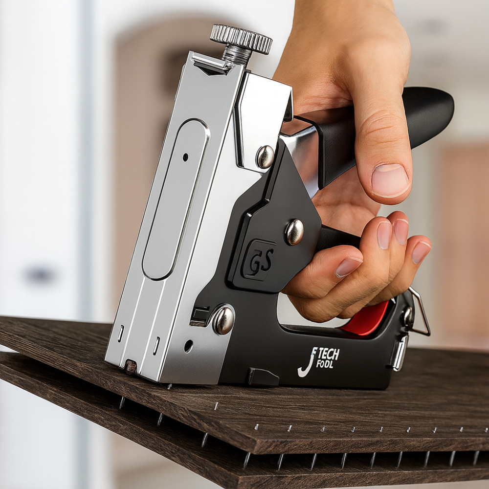 Robust 4-in-1 manual nail gun without electricity for DIY, furniture and construction