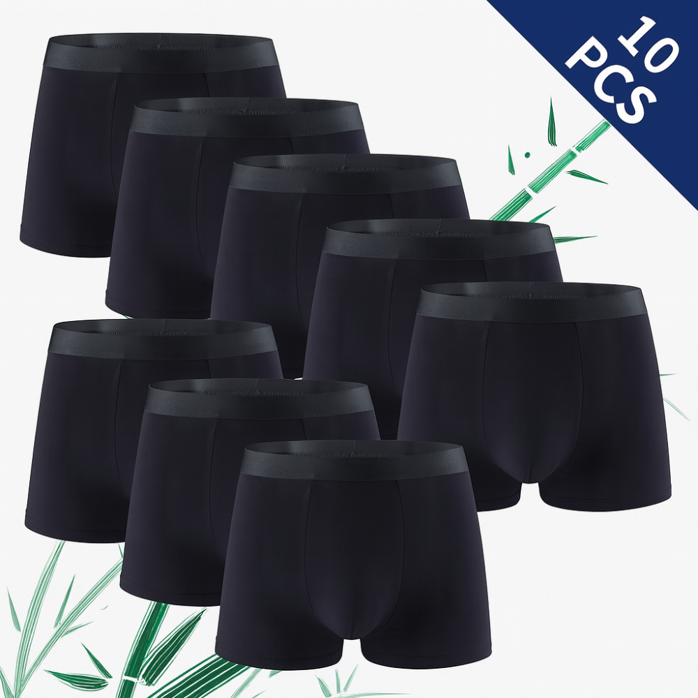 Pack of 10 Men’s Bamboo Fibre Boxers