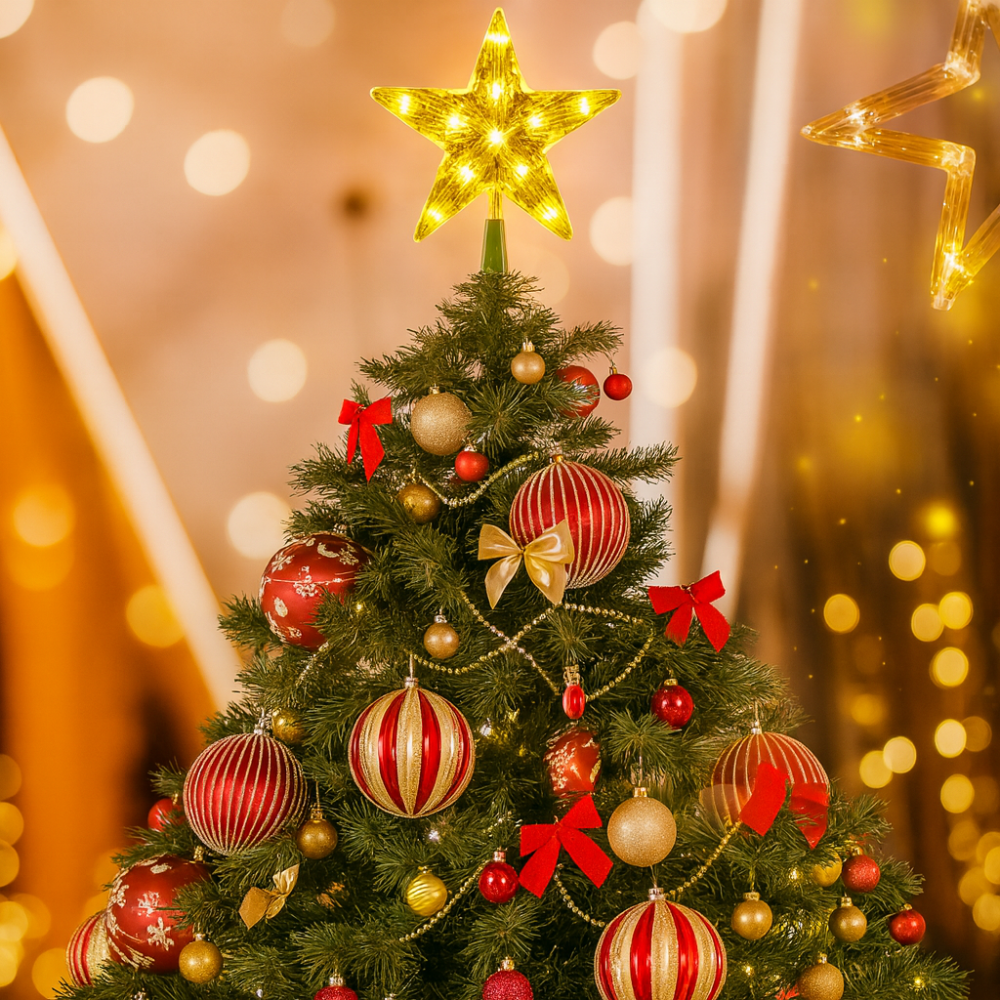 Christmas Tree Light-Up Star Topper