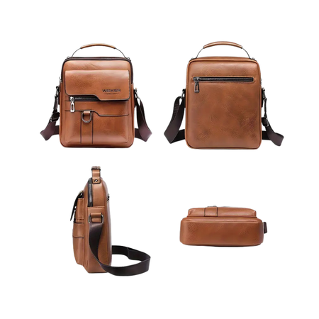 Vintage Leather Crossbody Bag for Men