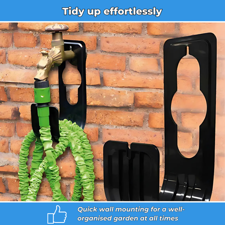 Extendable metal wall-mounted hose rack