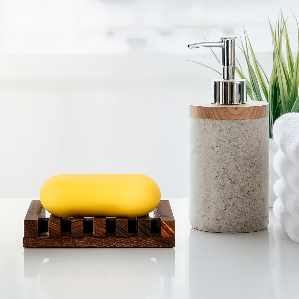 Wooden soap dish with drainage – Stylish and practical soap holder for the bathroom