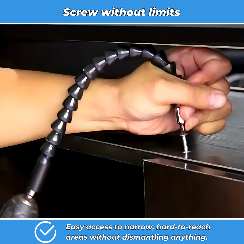 Flexible extension for screwdriver and drill