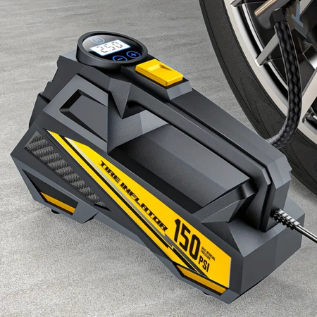 Portable 12V 150 PSI car air compressor with LED display – Digital tyre inflator