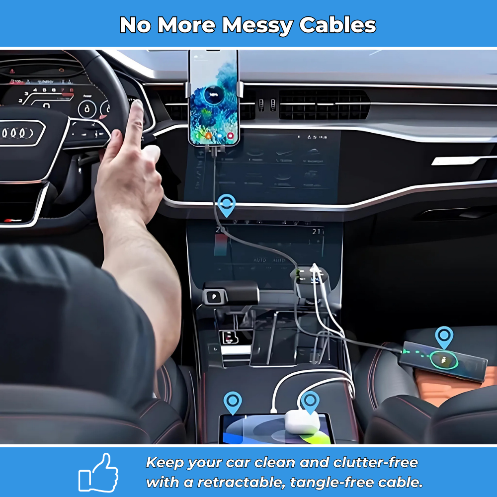 CarVolt – Retractable Charger for Neat In-Car Power