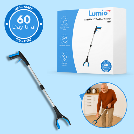 Foldable ergonomic grabber pick up tool 32’’ – prevents back pain, ideal for picking up items on the floor or high shelves at home