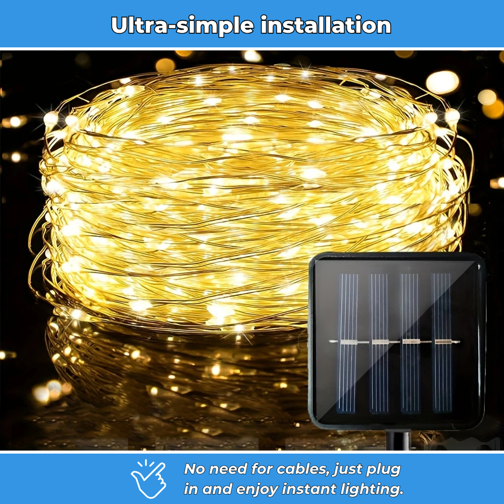 Outdoor LED solar garland - A warm, economical atmosphere