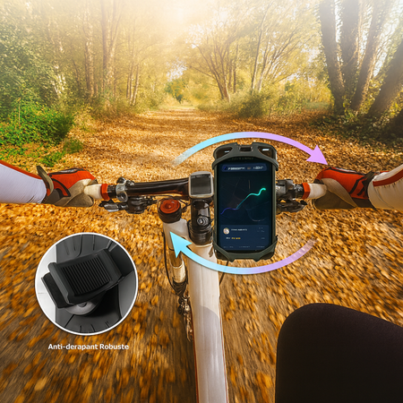 360° silicone bicycle phone holder – Universal rotating smartphone holder for bicycle handlebars