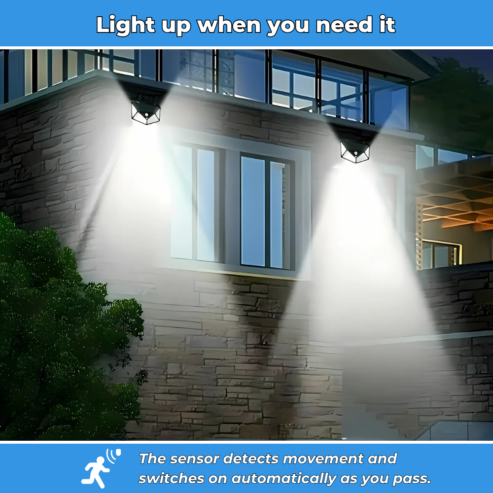 Solar wall lamp with motion detection