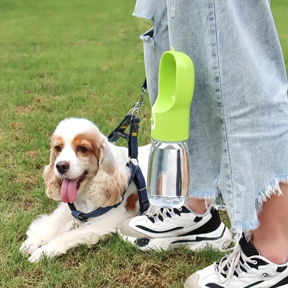 Travel Water Bottle with Built-In Bowl for Dogs