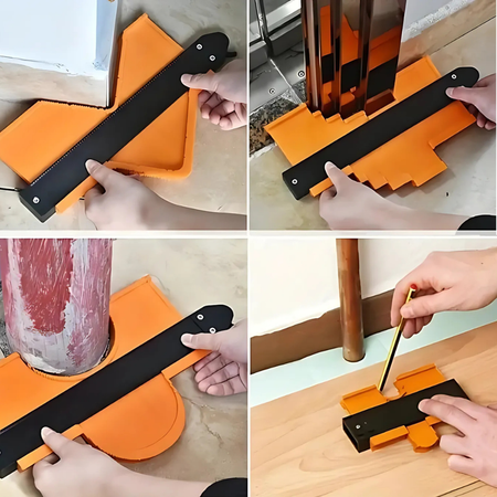 25 cm contour gauge with locking mechanism – Profile measuring tool for carpentry, flooring and tiling