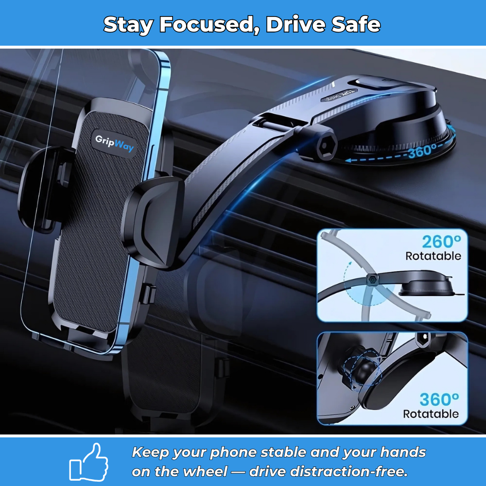 GripWay – Dashboard Phone Mount for All Car Models
