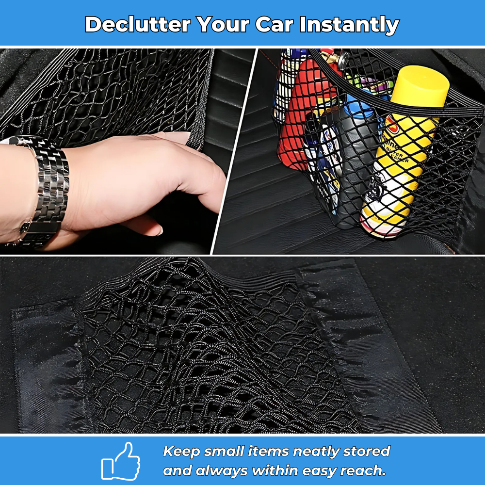 NetEase – Universal Car Mesh Net Organizer with Adhesive Backing