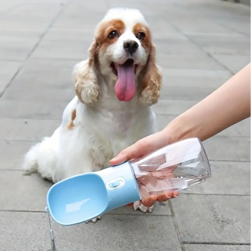 Travel Water Bottle with Built-In Bowl for Dogs