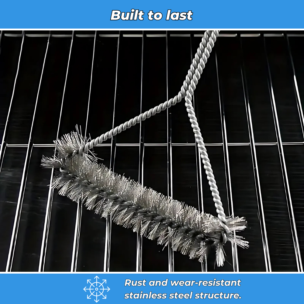 Stainless steel barbecue brush with long handle