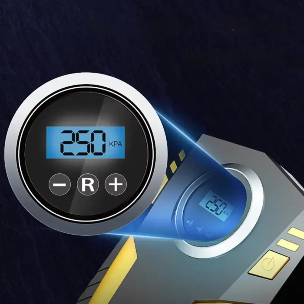 Portable LED air compressor – Car and motorbike tyre inflator