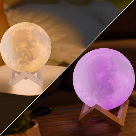3D LED Moon Lamp with Remote Control – 128 Colours, Touch Control, Timer, Bedroom Decoration & Romantic Gift