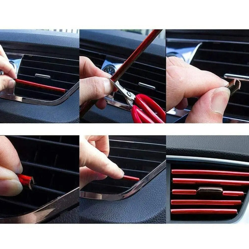 Decorative strips for ventilation grilles